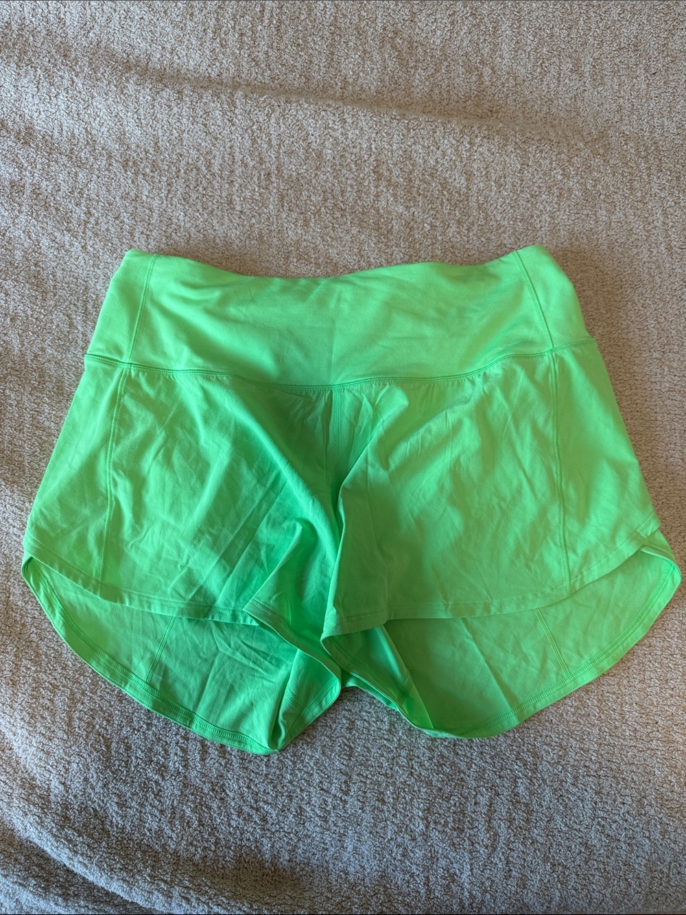 lululemon athletica Bright Neon Green Run Shorts